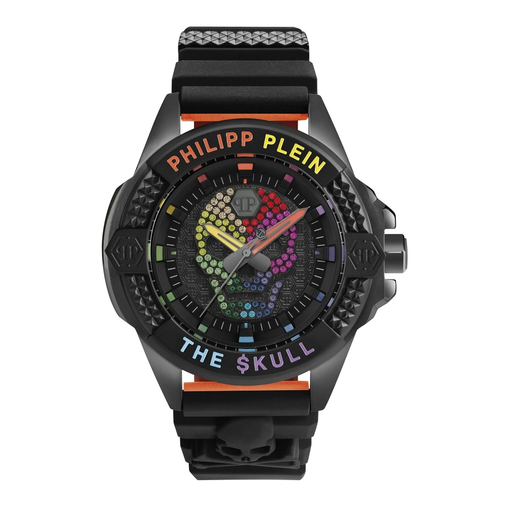 Philipp Plein Men's Black Watch The $Kull Titan Crystal Rainbow Pwaaa1121