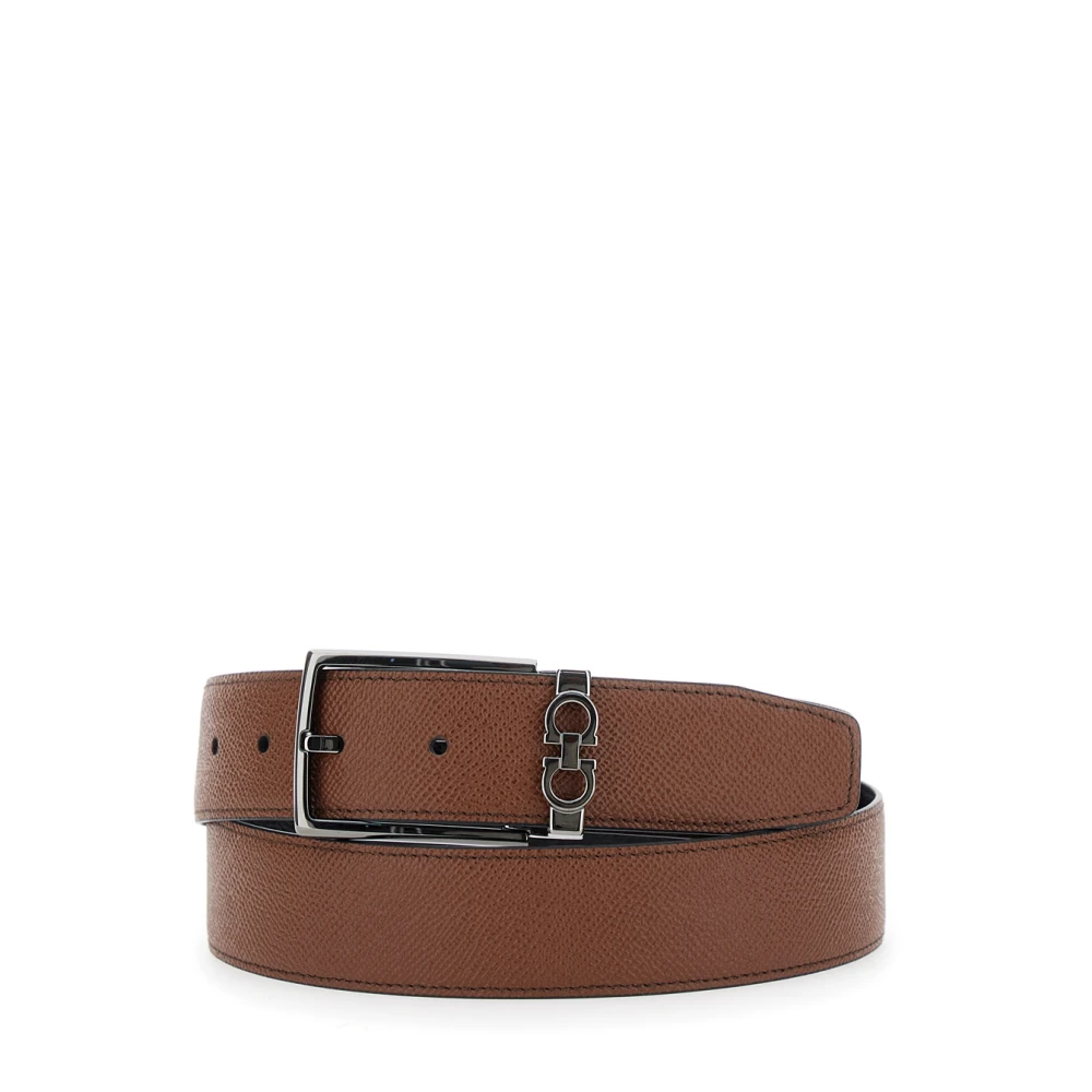 Salvatore Ferragamo Klassieke Bruine Riem met Gesp Brown Heren