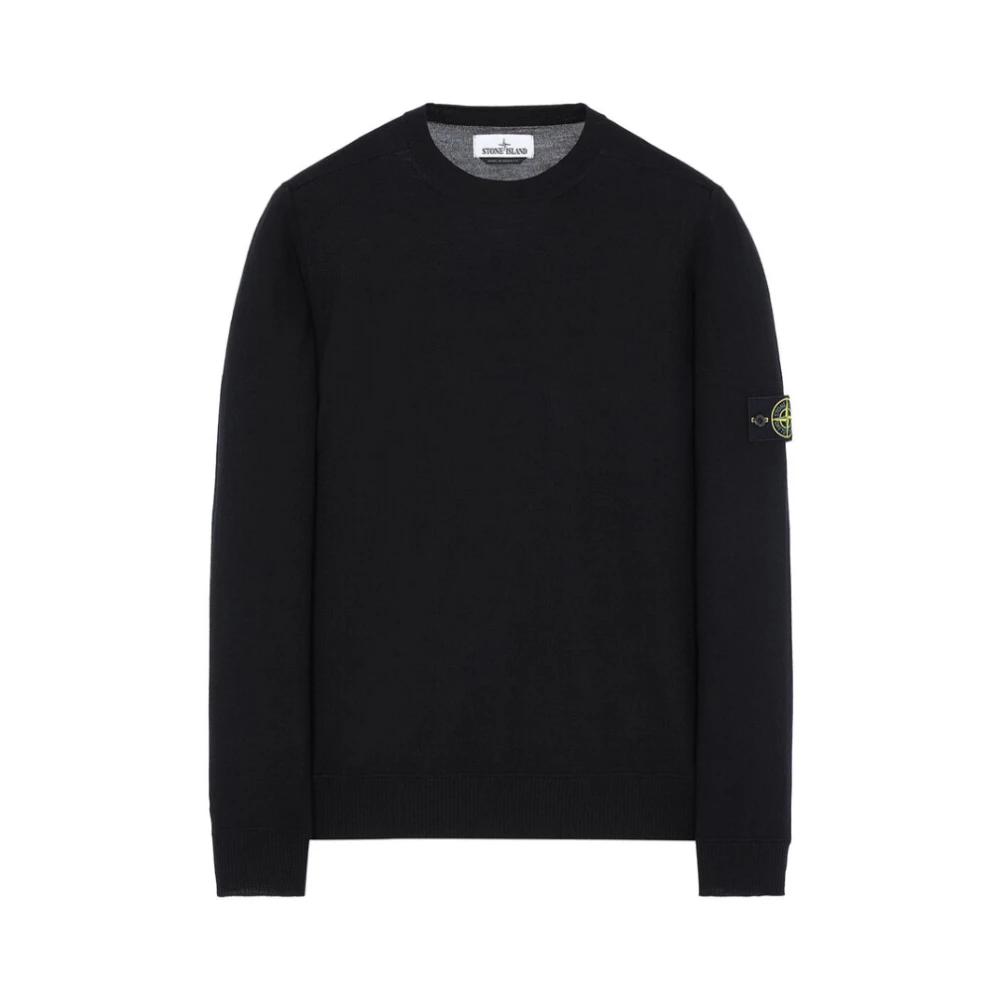 Stone Island Stickade plagg med rund hals Black, Herr