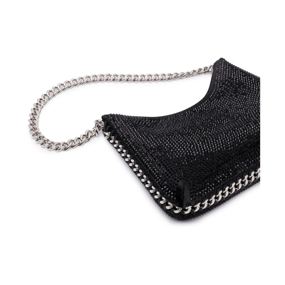 Stella Mccartney Mini Falabella Schoudertas met Rits en Kristallen Black Dames