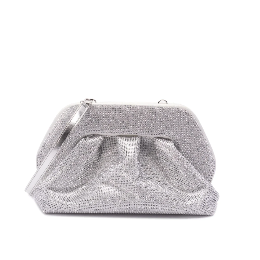 THEMOIRè Zilveren Clutch Tas met Verborgen Magnetische Sluiting Gray Dames