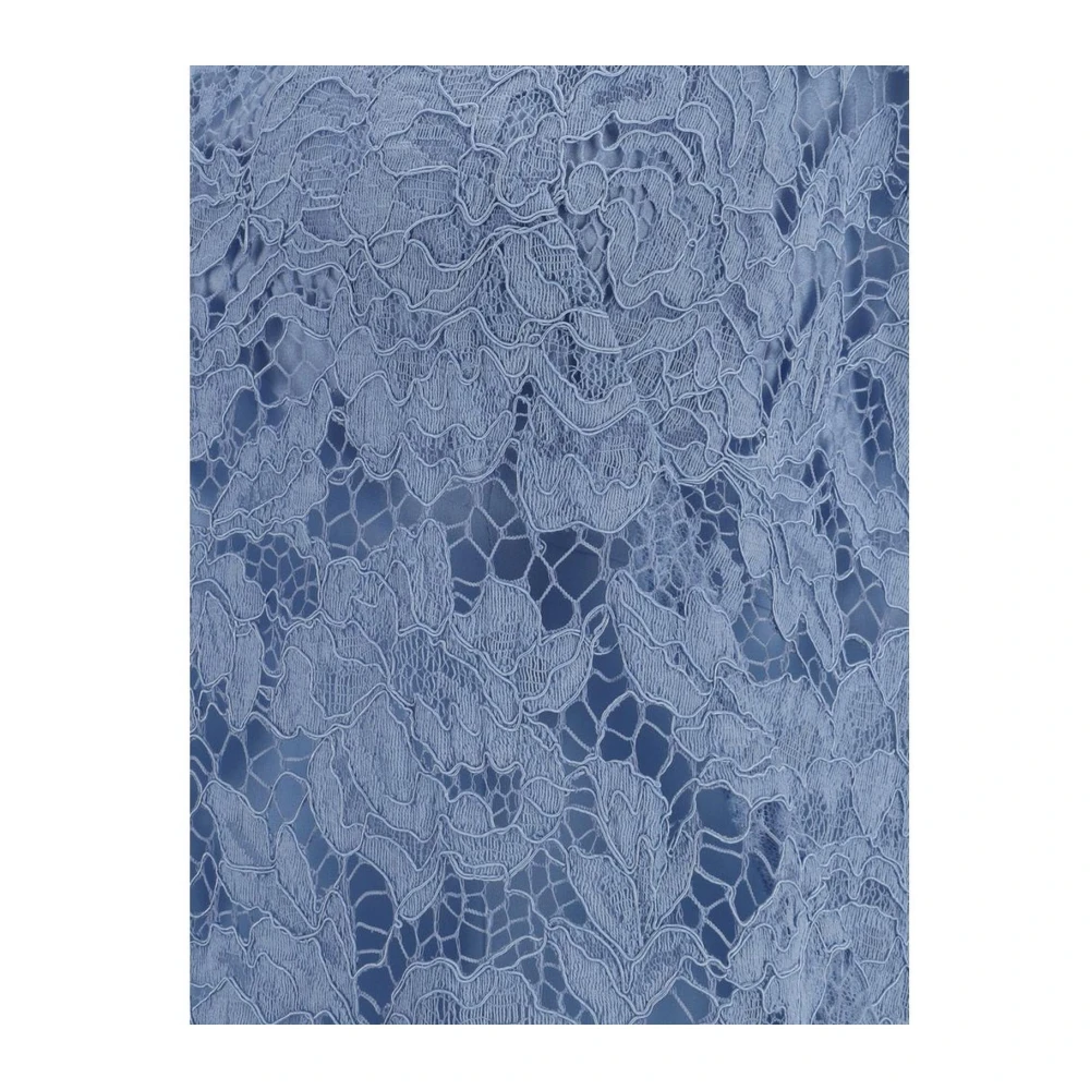 Dolce & Gabbana Gaatjes Kant Jurk met Symmetrische Zoom Blue Dames