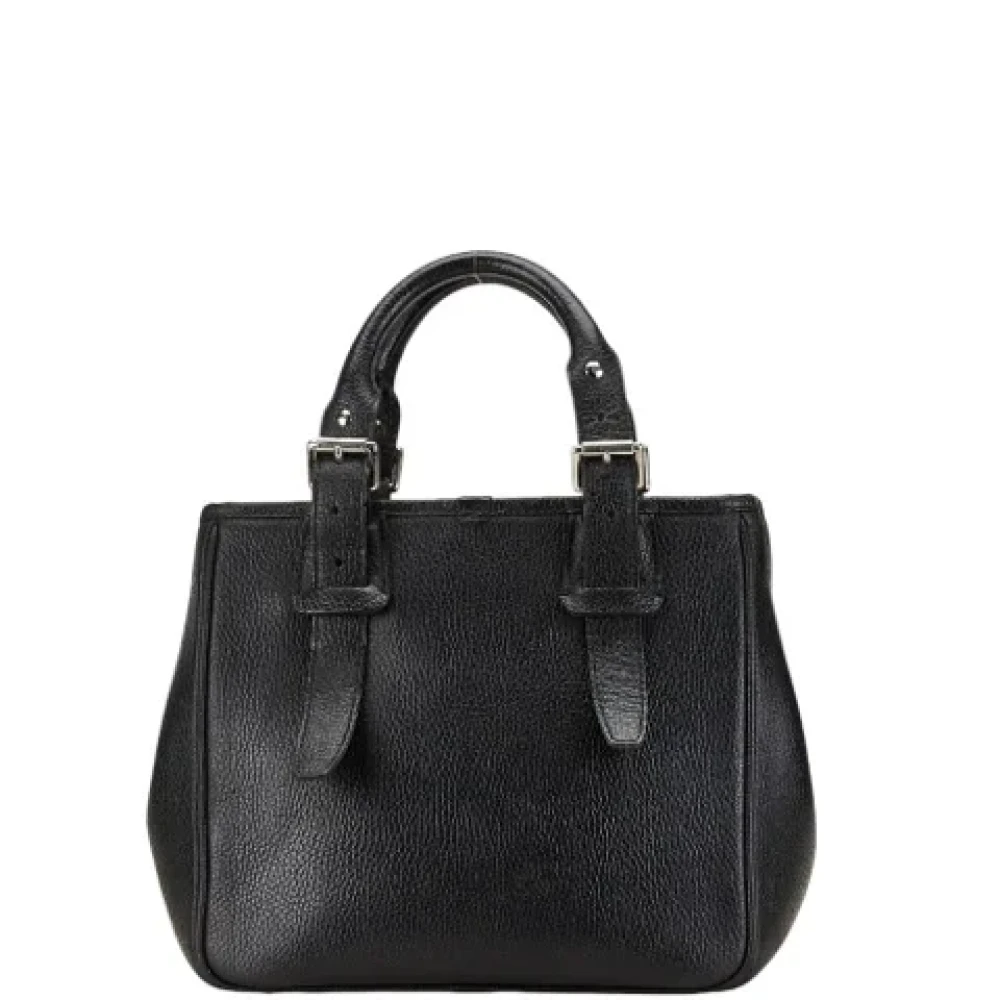 Burberry Vintage Pre-owned Leather handbags Black Dames
