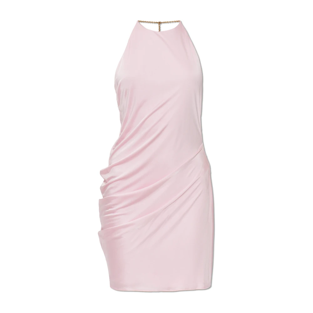 Versace Mini Robe Drapée En Jersey De Viscose Femme Robes Rose 34 Fr