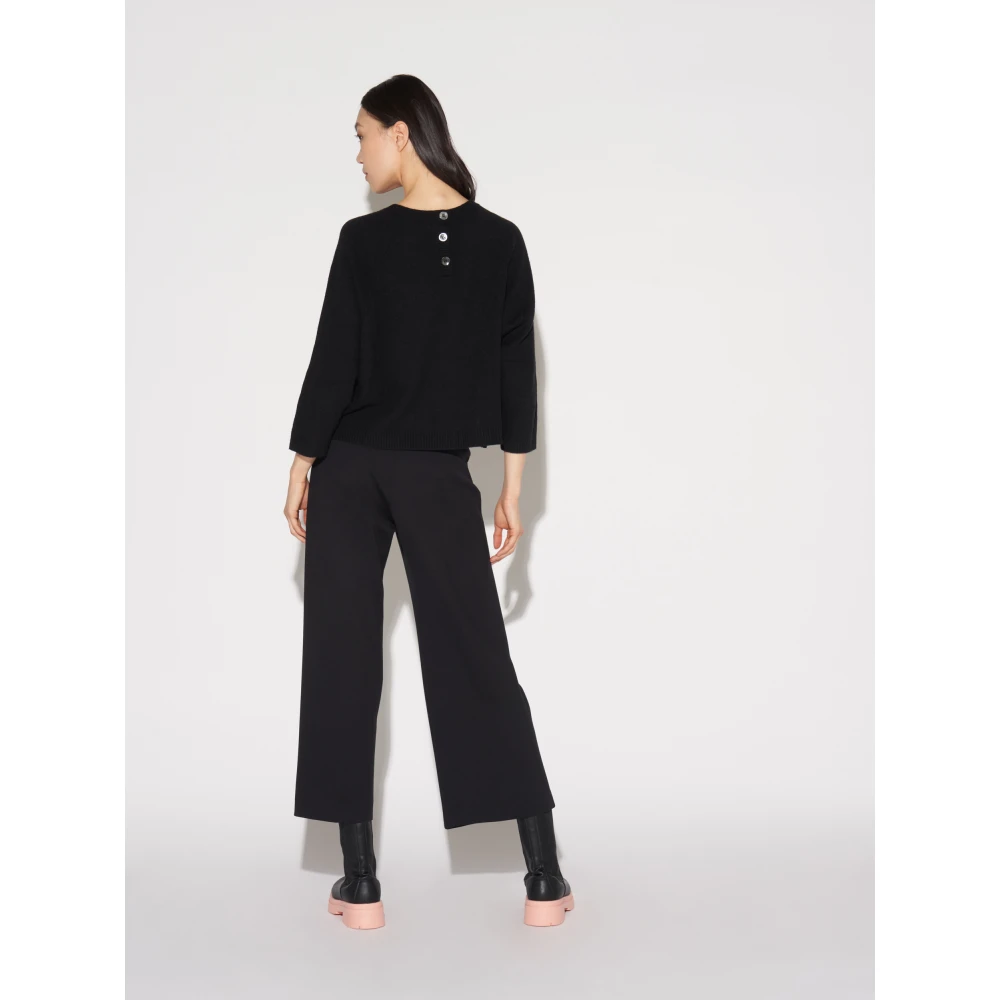 Vicario Cinque Luxe wollen en kasjmier trui Black Dames