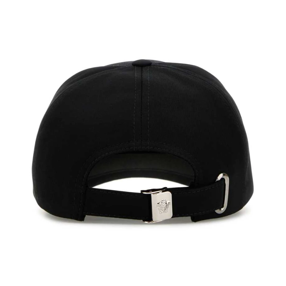 Versace Stijlvolle Zwarte Katoenen Baseballpet Black Heren