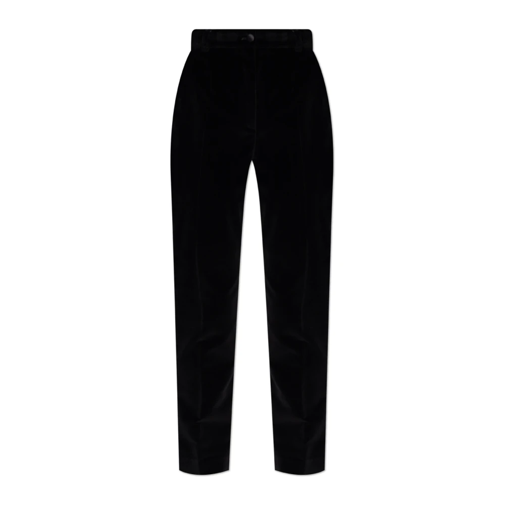 Dolce & Gabbana Fluwelen Broek met Satijndetails Black Dames