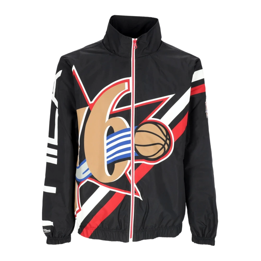 Mitchell & Ness NBA Exploded Logo Windbreaker Jas Black Heren