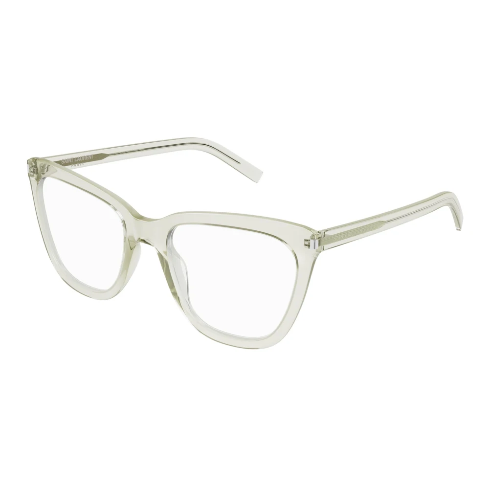 Saint Laurent Unisex Gray Glasses, 55 Mm, Transparent Green Eyewear Frames