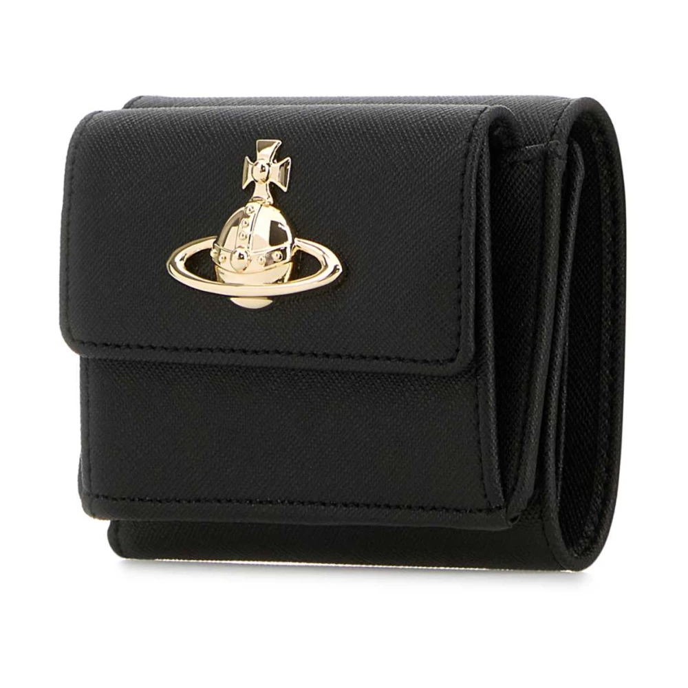 Vivienne Westwood Klassieke Zwarte Leren Portemonnee Black Dames