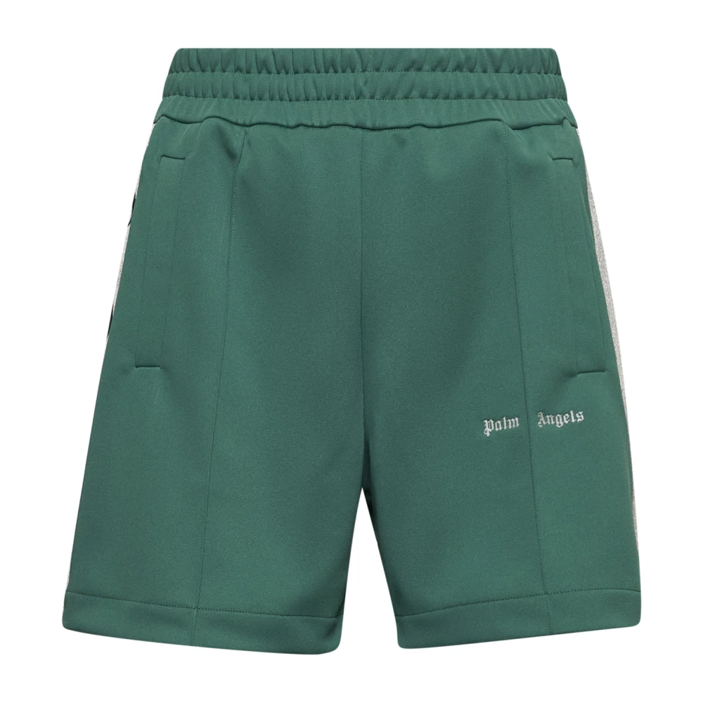 Palm Angels Groene Gestreepte Tape Shorts Green Heren