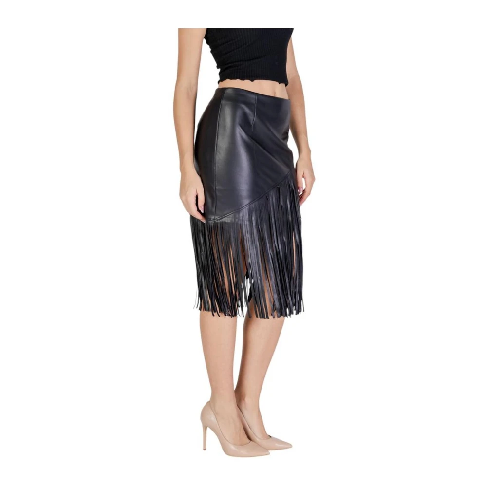 Vila Zwarte polyethyleen rok Dames herfst winter collectie Black Dames