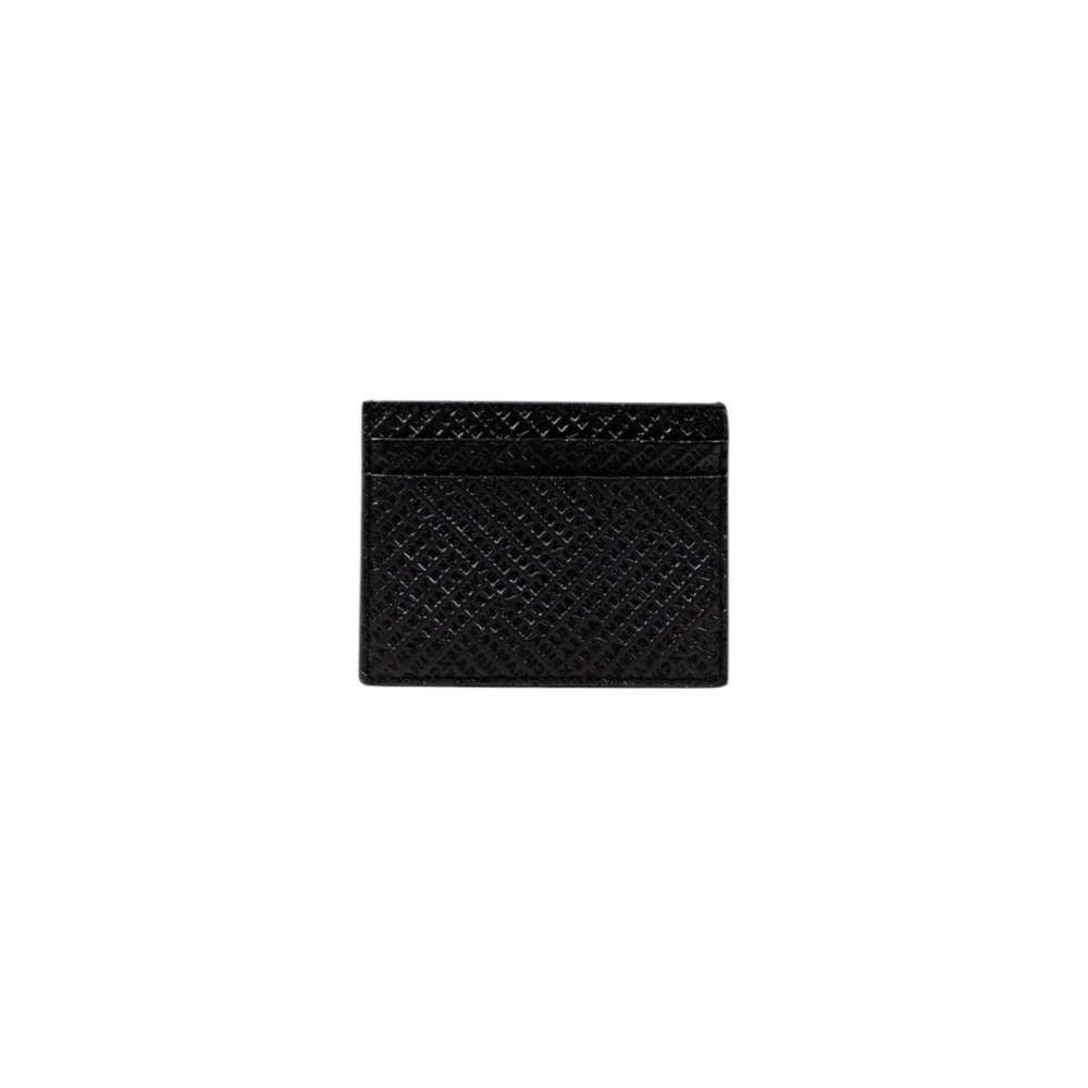 Armani Exchange Men's Black Wallets & Cardholders, One Size, All-Over Logo Cardholder