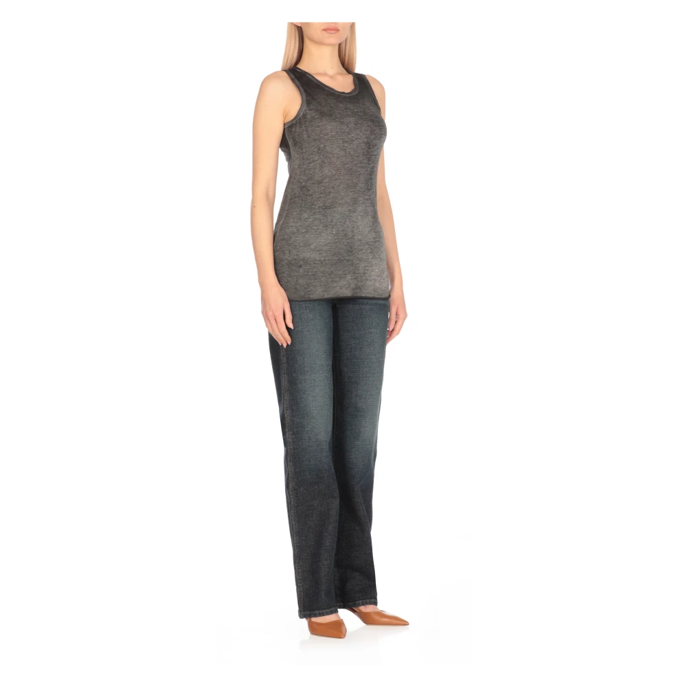 Avant Toi Grijze Mouwloze Ronde Hals Top Gray Dames