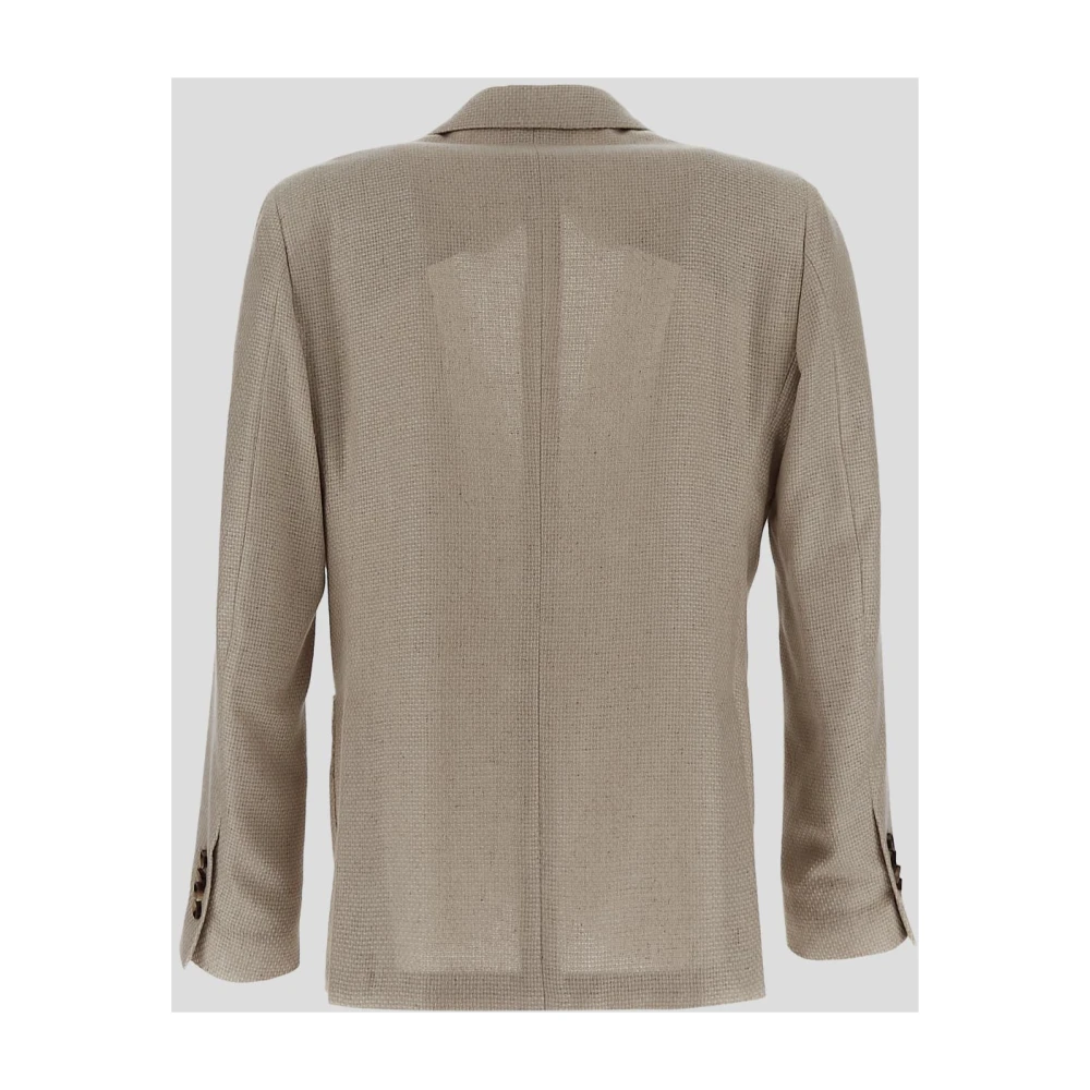 Lardini Ongevoerde jas van kasjmier en zijde Beige Heren