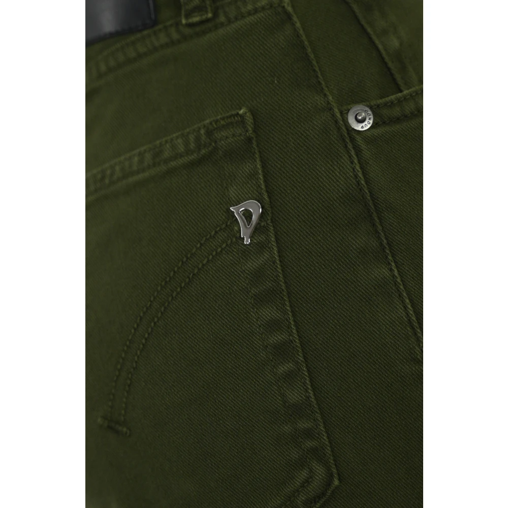 Dondup Groene Wijde Pijp Katoenen Broek Green Dames