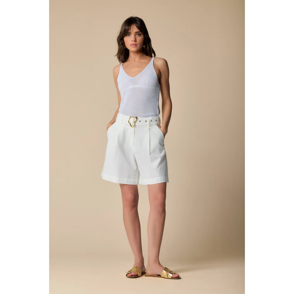 Kocca Wijde broek met riem White Dames