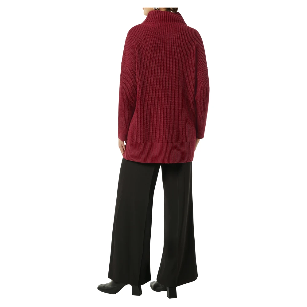 comma Hoge Hals Gebreide Trui Red Dames
