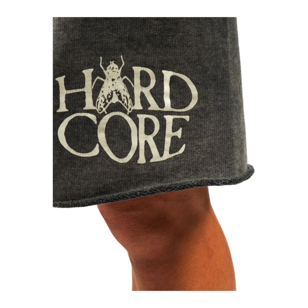 Aries Hardcore Sweatshorts met Wide Leg Cut Black Heren
