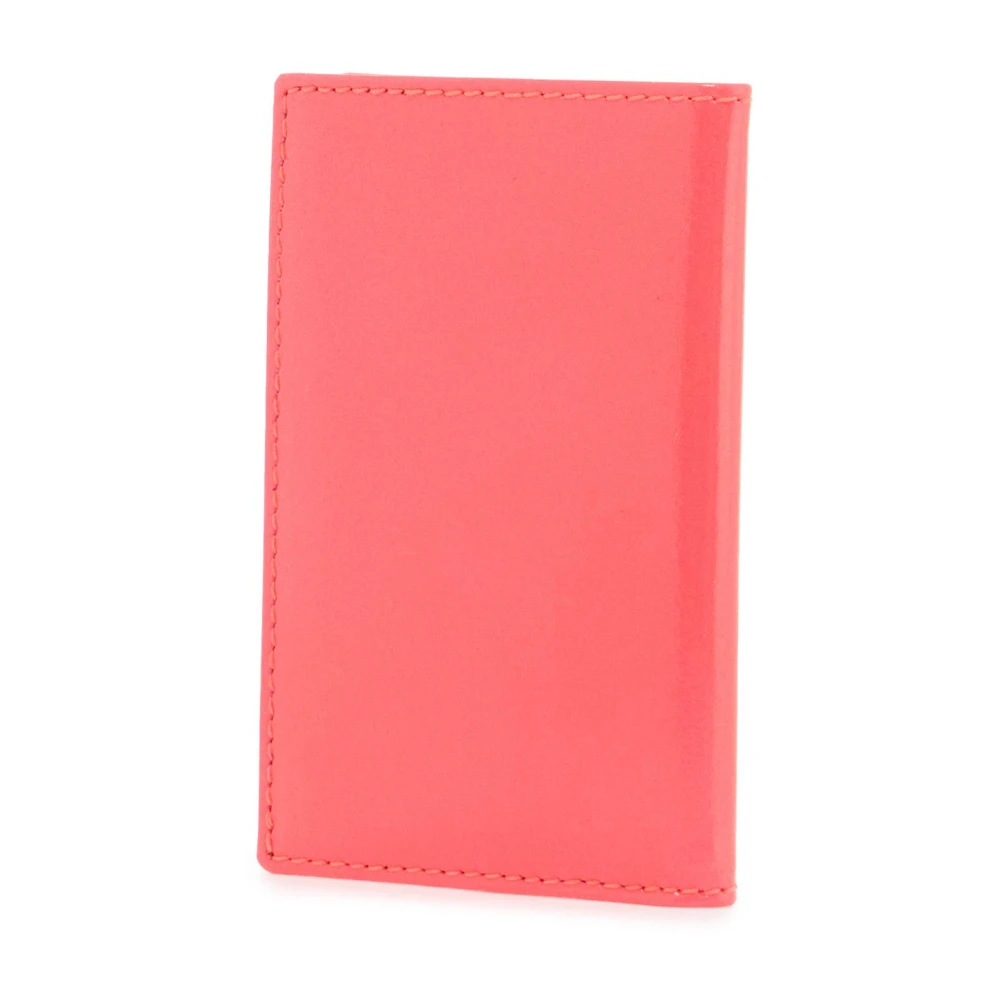 Comme des Garçons Compact fluorescerend roze geitenleren portemonnee Pink Heren