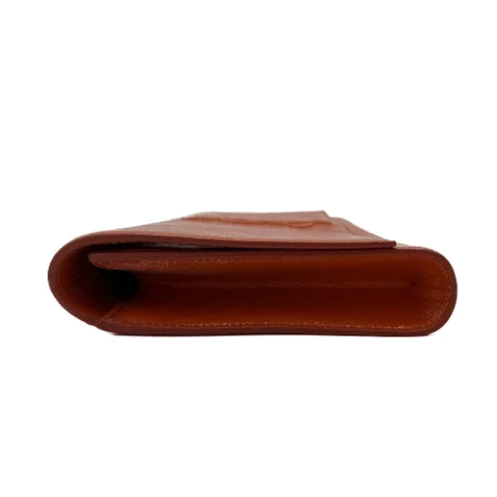 Yves Saint Laurent Vintage Pre-owned Leather clutches Orange Dames