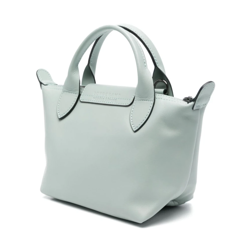 Longchamp Blauwe Kalfsleren Tas met Omslag Blue Dames