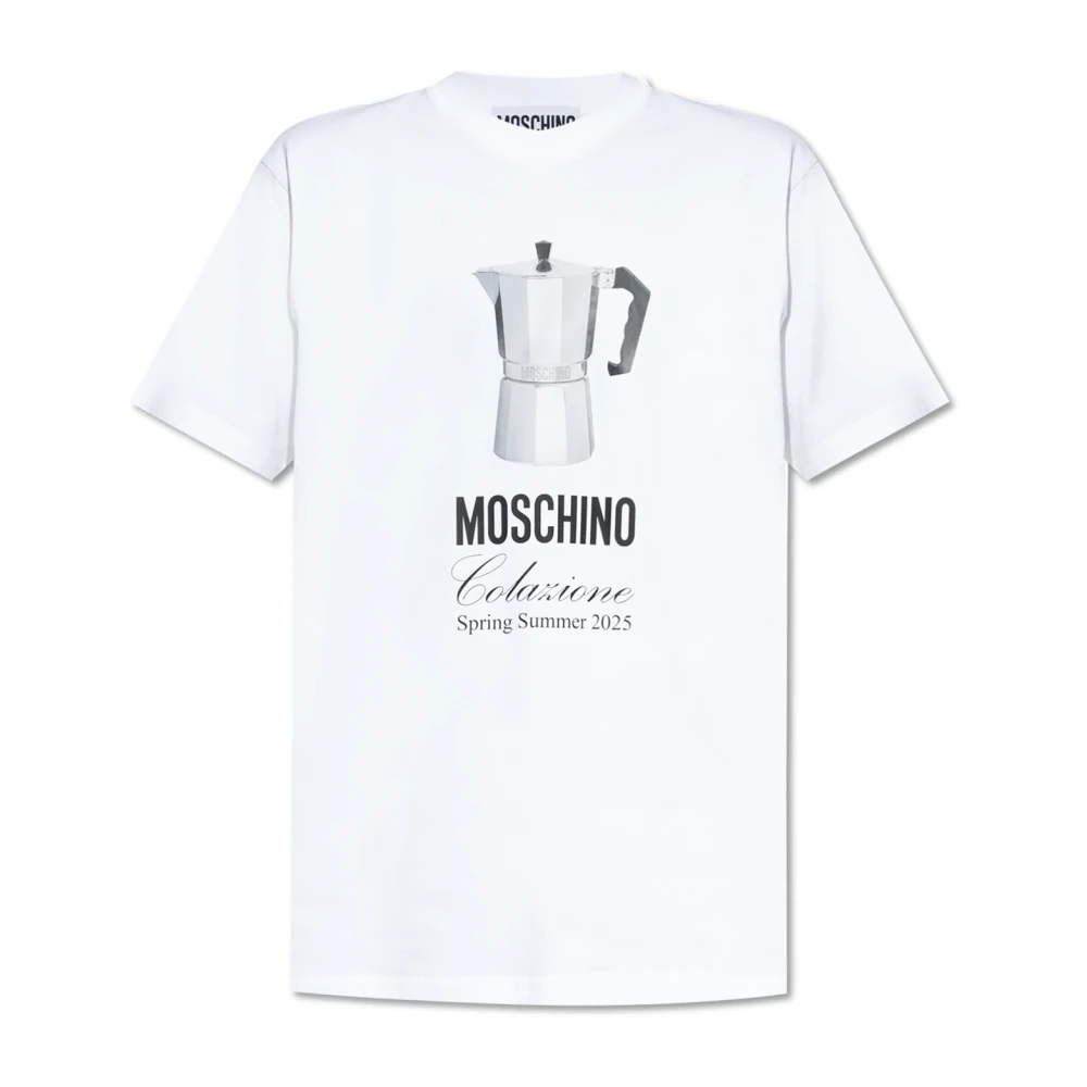 Moschino Hombre Blanco Camisetas, Talla: S