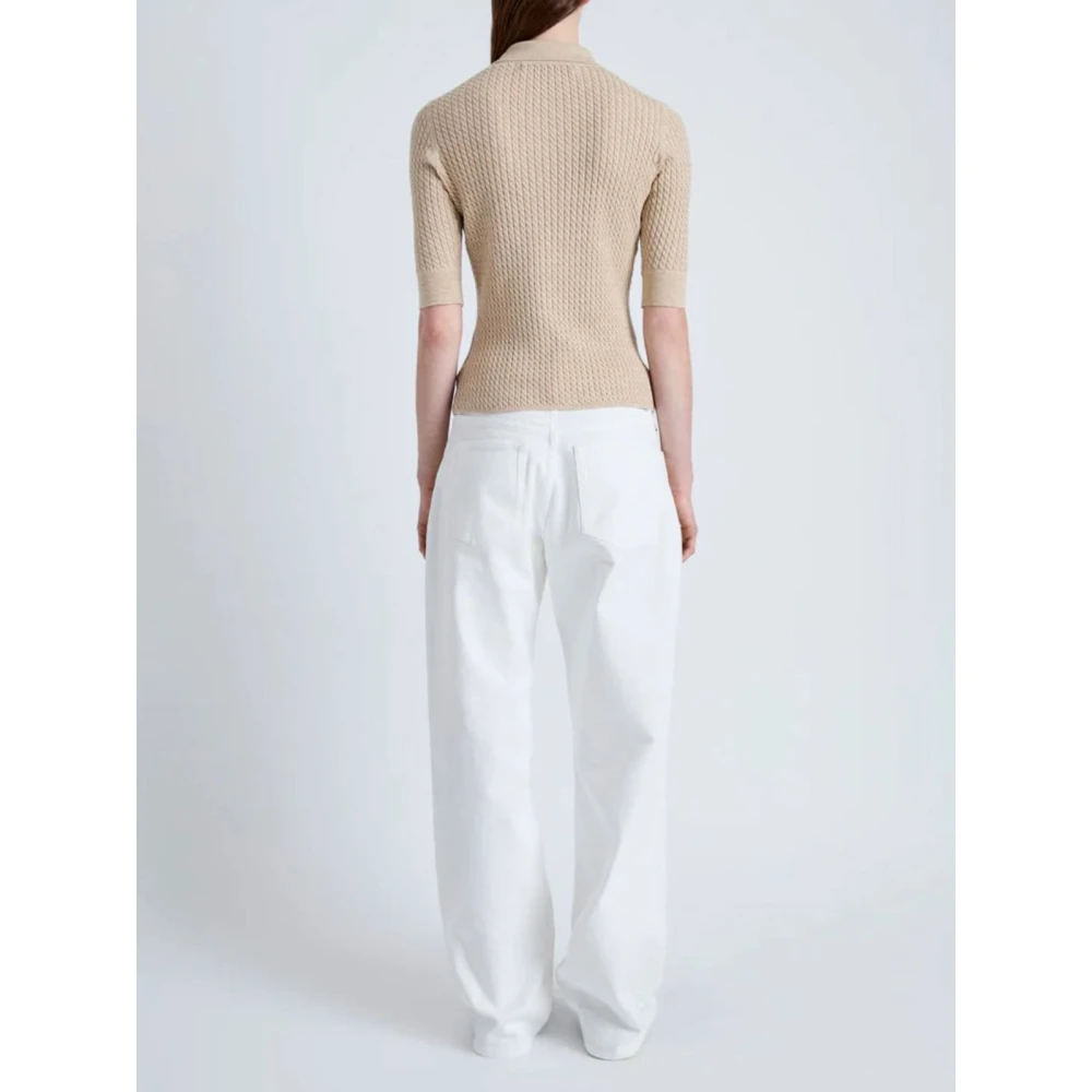 Proenza Schouler Micro Cable Gebreide Polo Beige Dames