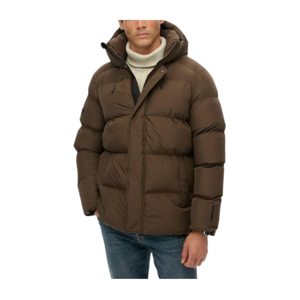 Superdry Men's Brown Down Jacket 5 Baffle Sports - Image 2