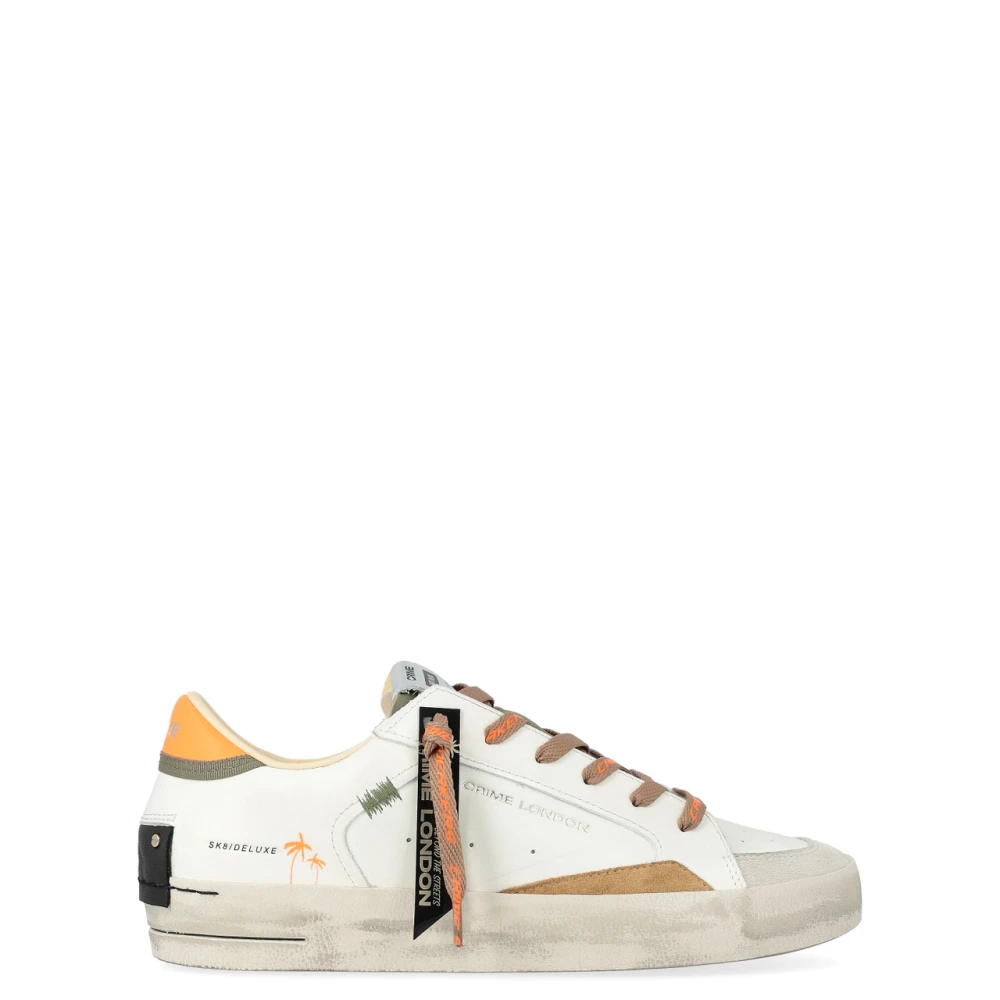Crime London White Sneakers, Male, 9 Uk, Sk8 Deluxe