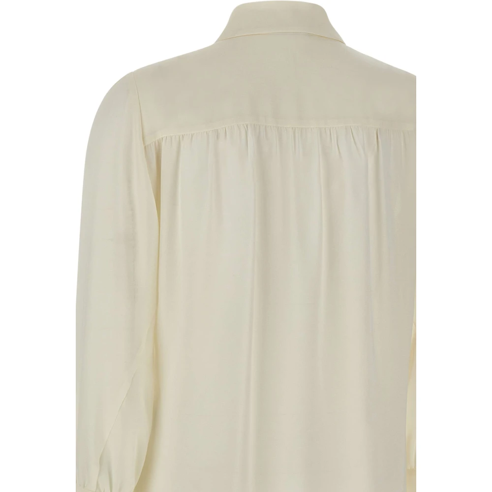 Liu Jo Georgette Shirt Franse Kraag Lange Mouwen White Dames