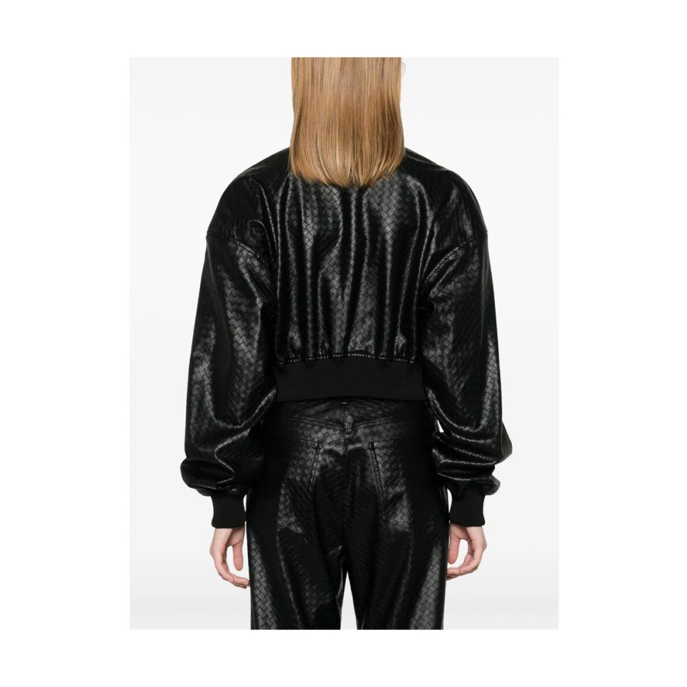 Rotate Birger Christensen Gevlochten Imitatieleren Jas Black Dames