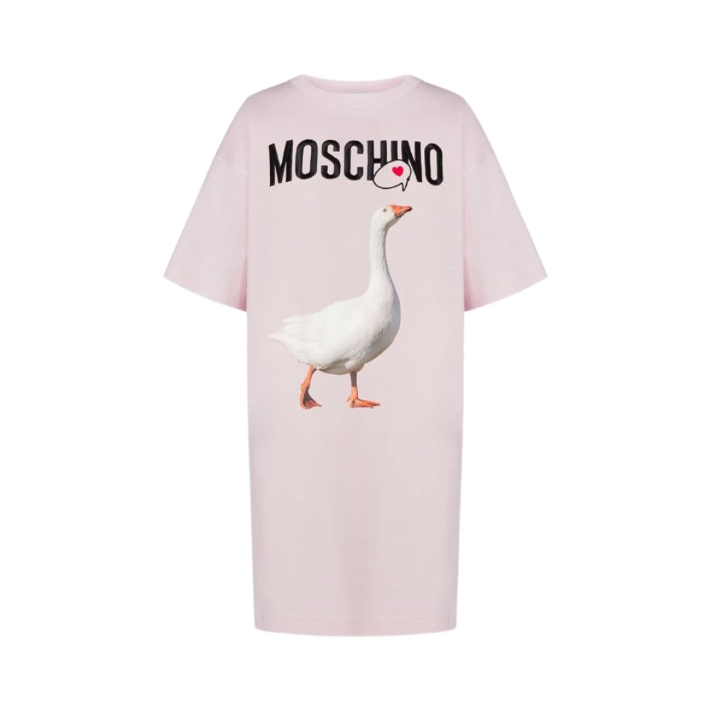 Moschino Rosa Goose Cotton Jersey Dress