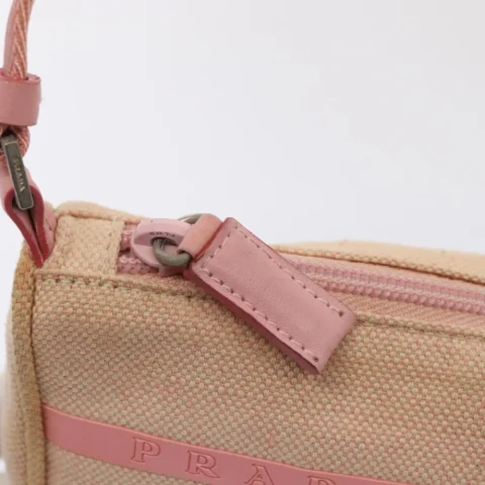 Prada Vintage Pre-owned Canvas clutches Pink Dames