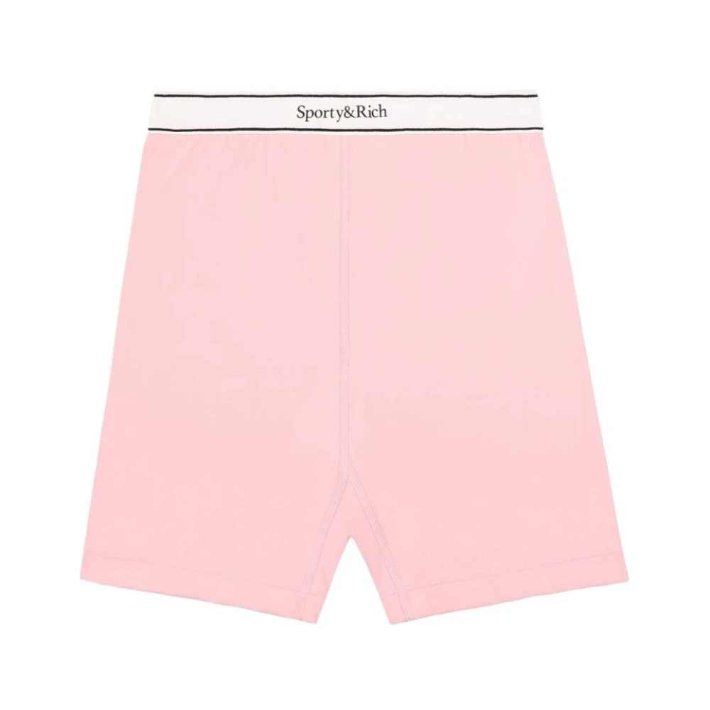 Sporty & Rich Roze Logo Taille Sportieve Shorts Pink Dames