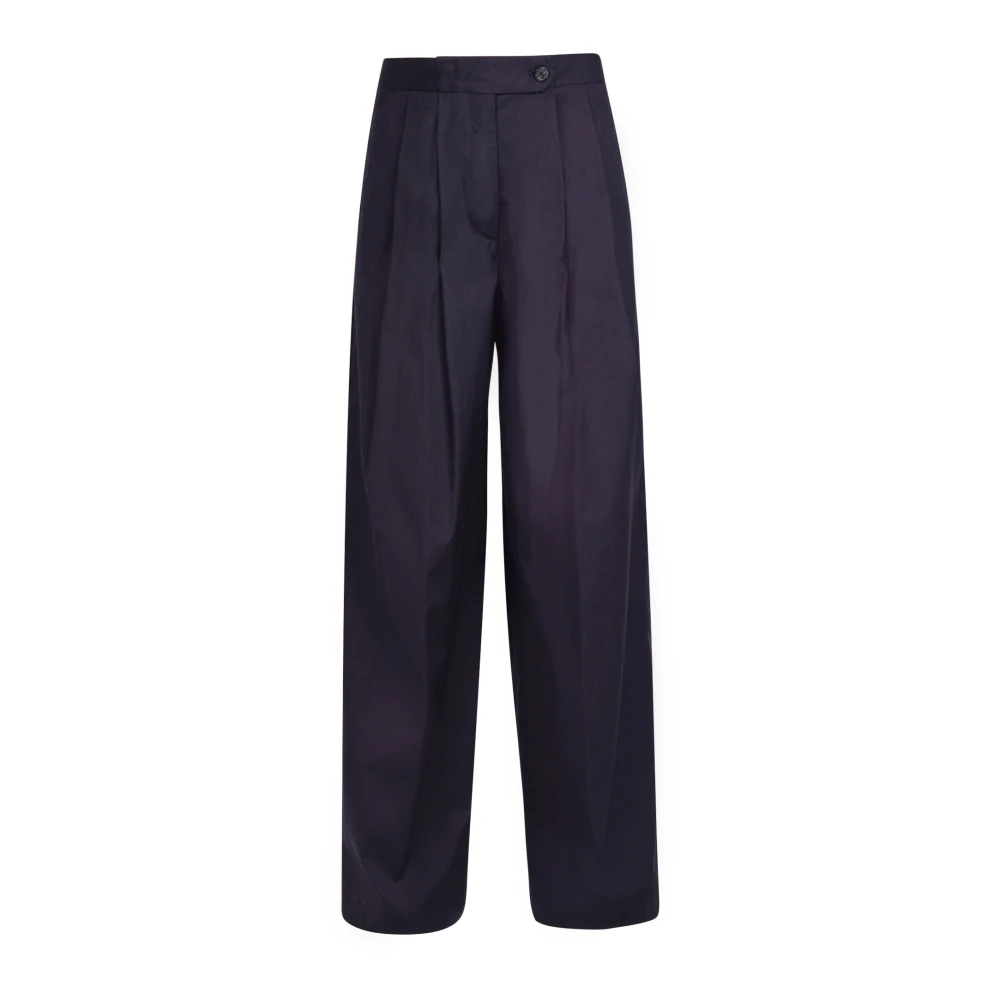 Semicouture Black Pantalone Camelia - Female - Wide Trousers - L - Trousers