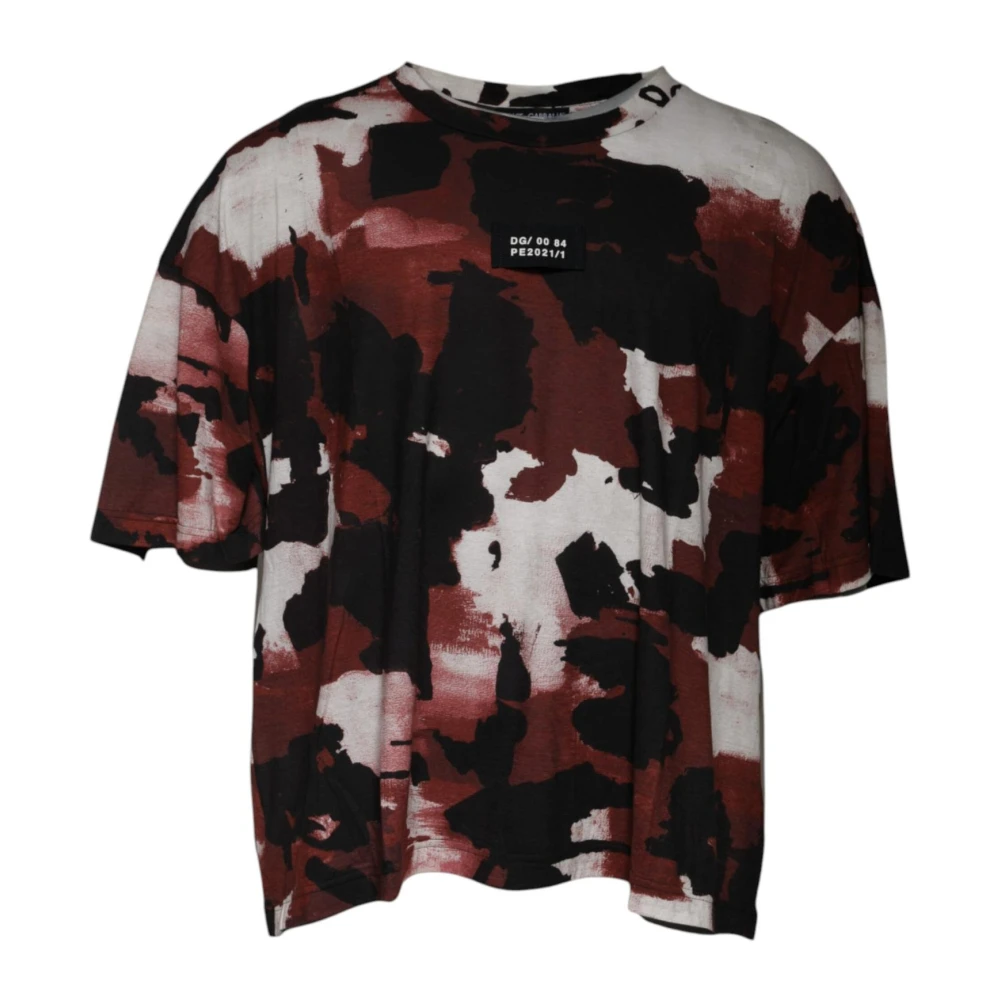 Dolce & Gabbana Camouflage Logo Katoenen T-shirt Multicolor Heren