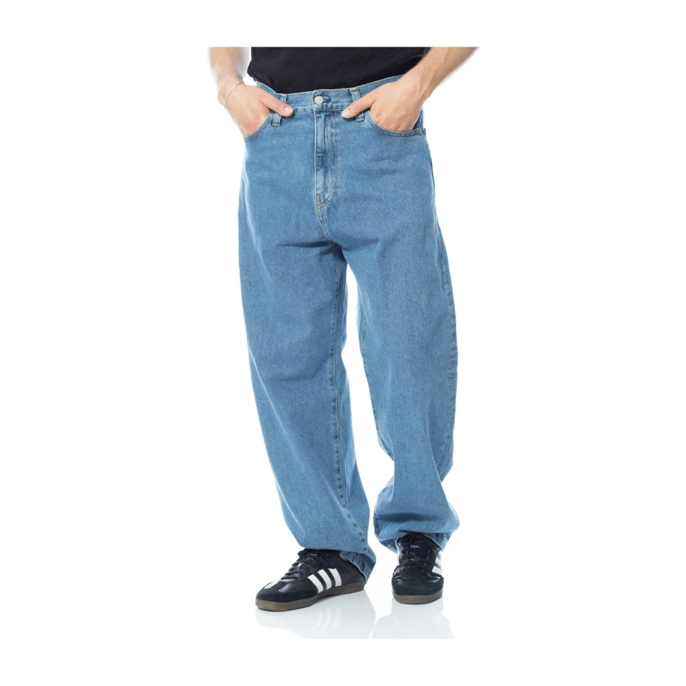 Carhartt Wip Men's Blue Loose Fit Jeans, W29, Stone Washed Denim Trousers