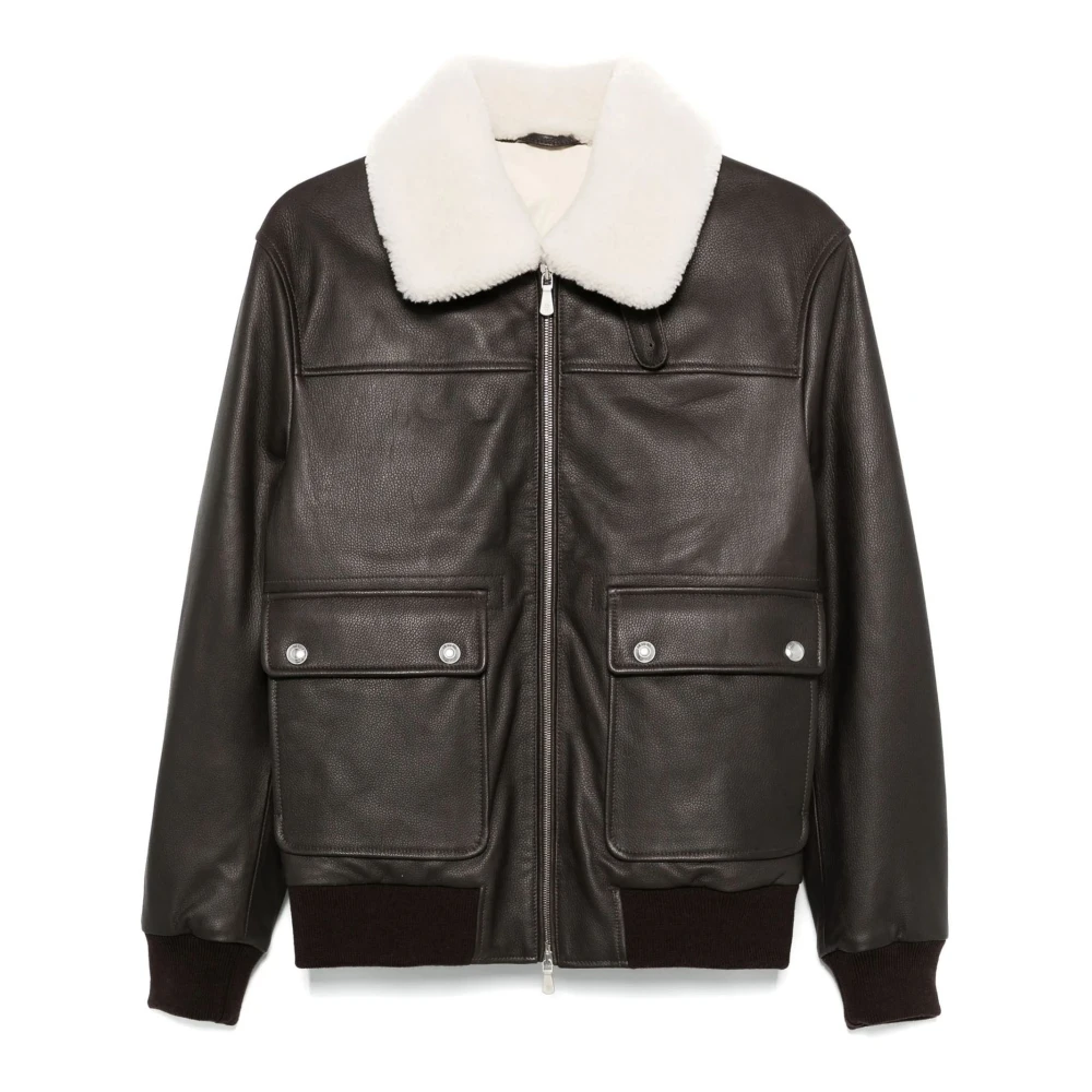 Jackets > Leather Jackets - - Eleventy - Modalova