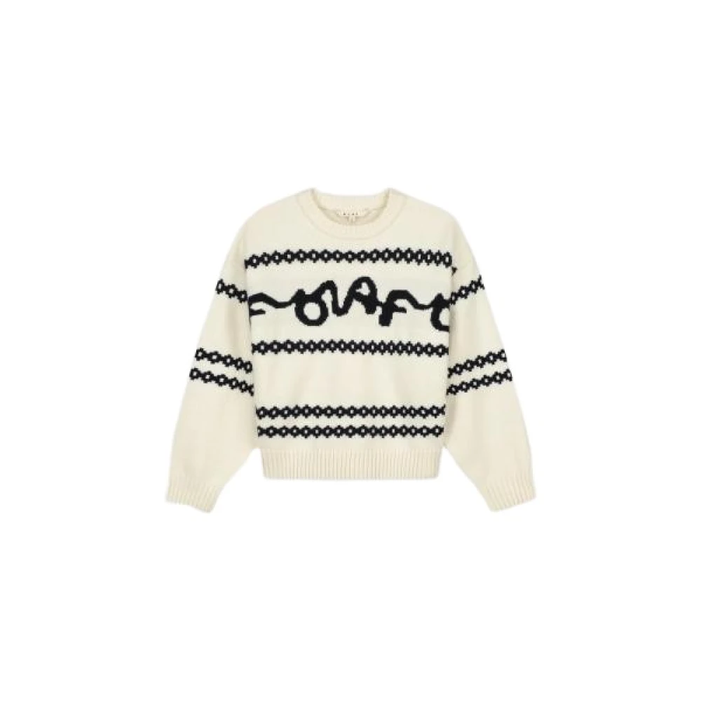Olaf Hussein Signature Jacquard Crewneck Gebreid Beige Dames