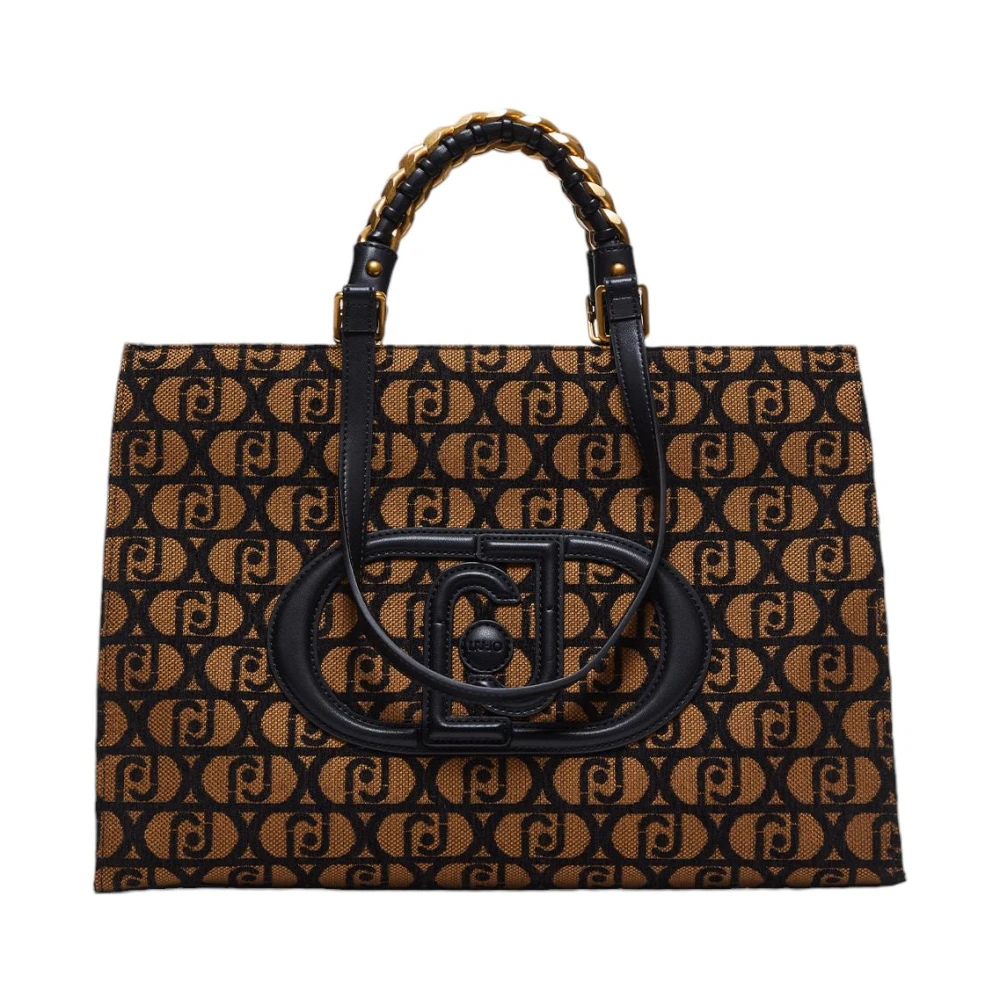 Liu Jo Bruine leren handtas met gouden details Brown Dames
