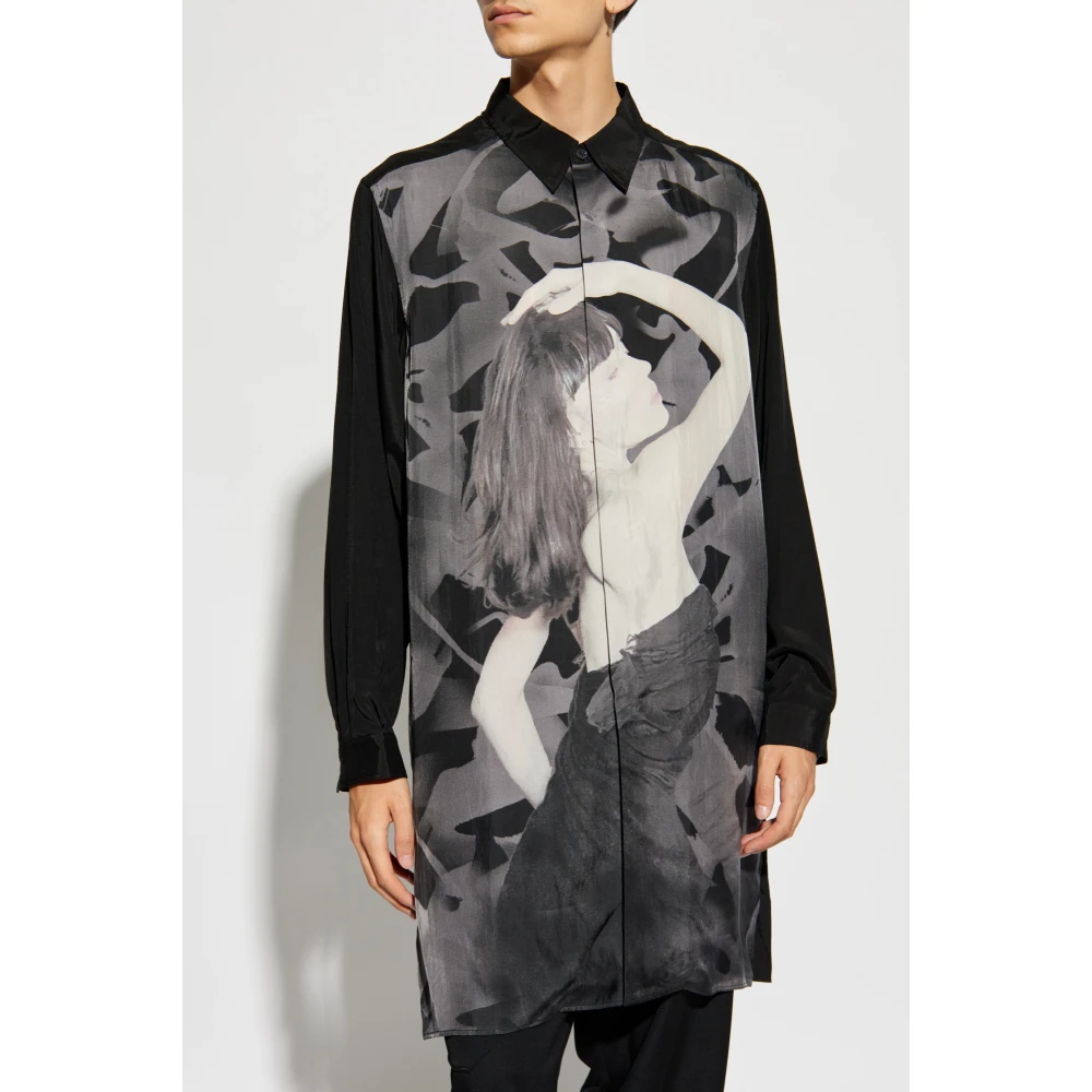 Y-3 Gedrukt Shirt Black Heren