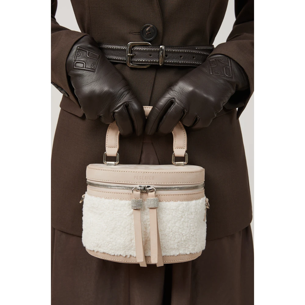 PESERICO Eco-bont en echt lederen kist Beige Dames