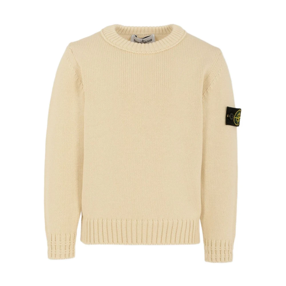 Stone Island Boys Beige Crew Neck Jumper - Kids Knitwear - 6 Y - Kids