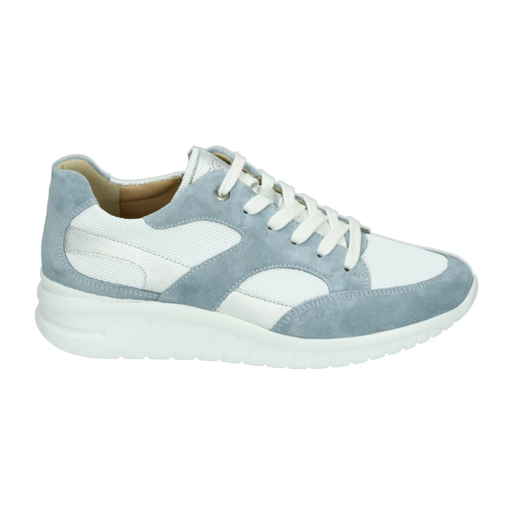 Hartjes Sportieve Lage Damesschoenen Patroon Dames Schoenen Blauw
