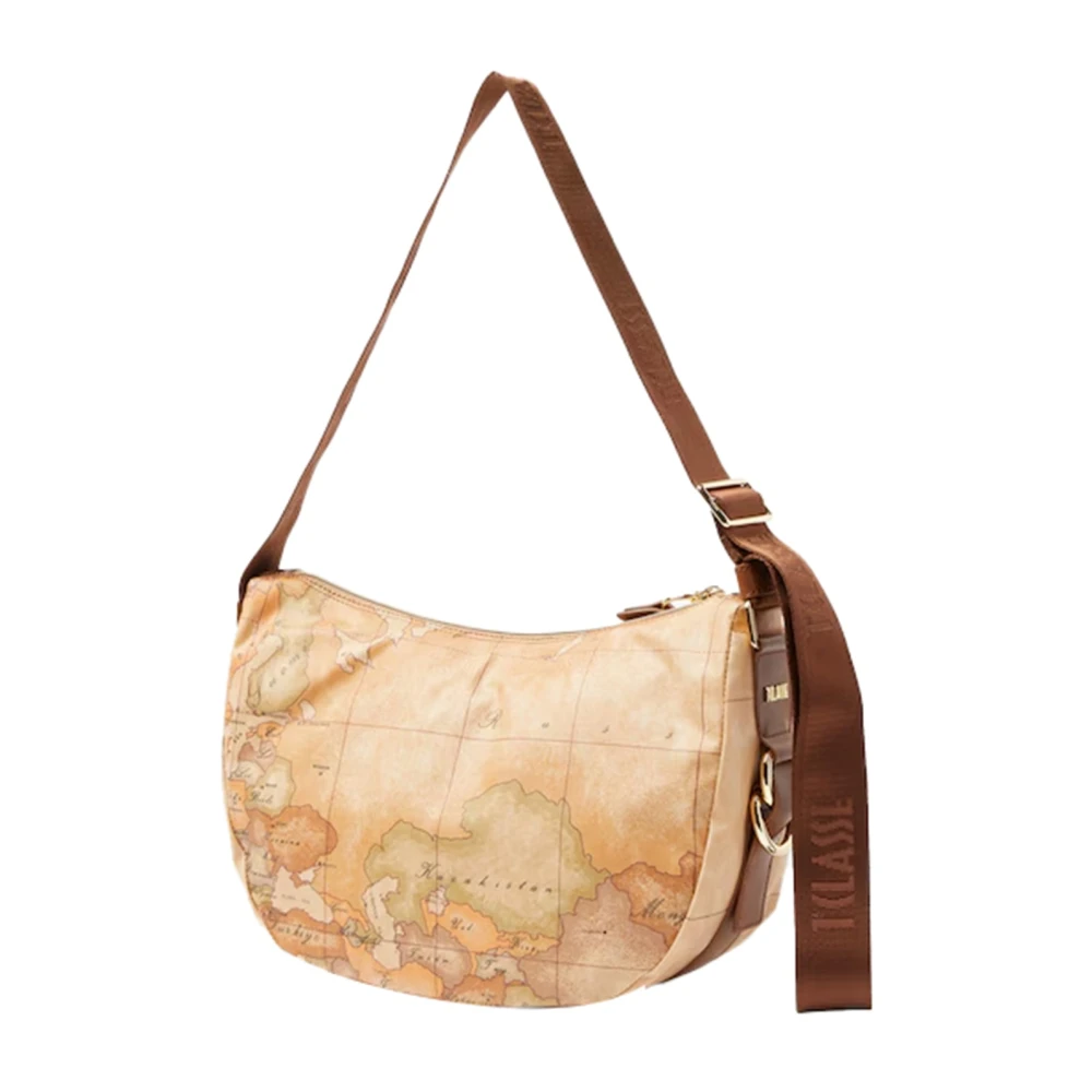 Alviero Martini 1a Classe Halvemaan Schoudertas Geo Classic Beige Dames