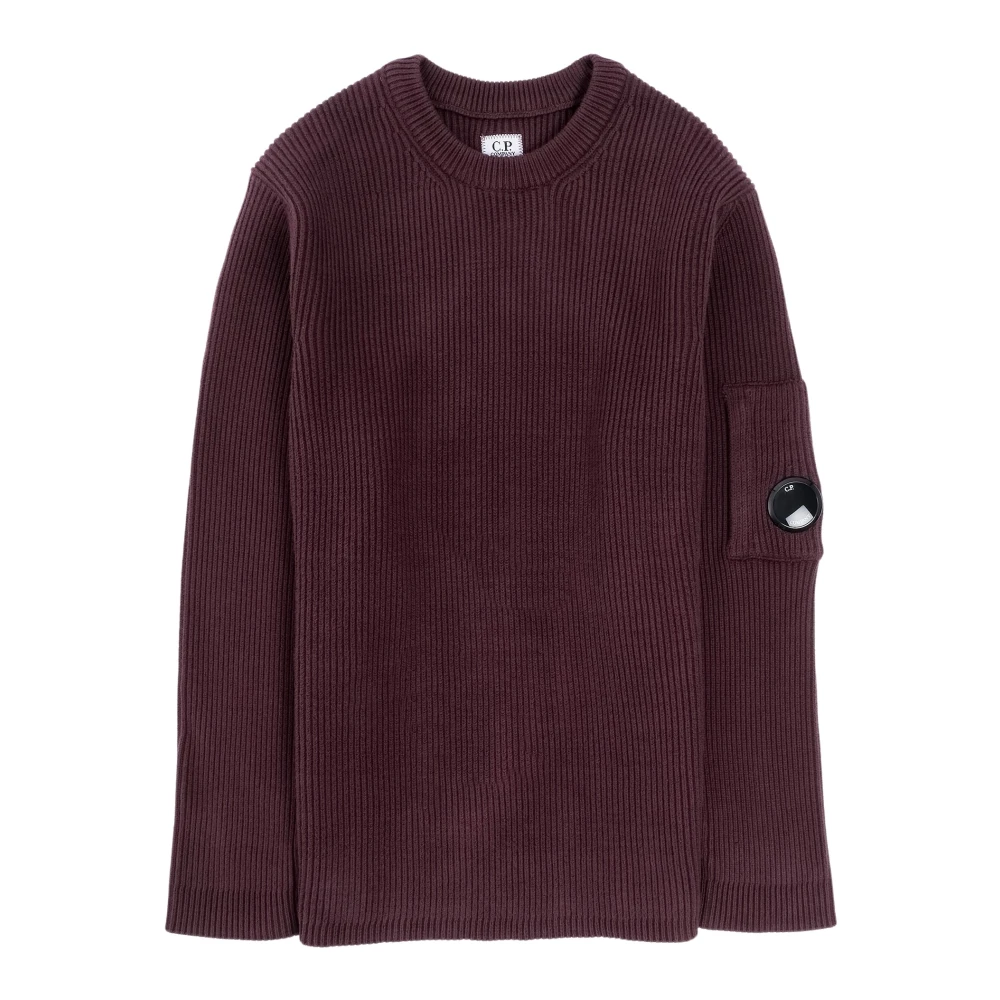 C.P. Company Rib Crew Neck Gebreid Purple Heren