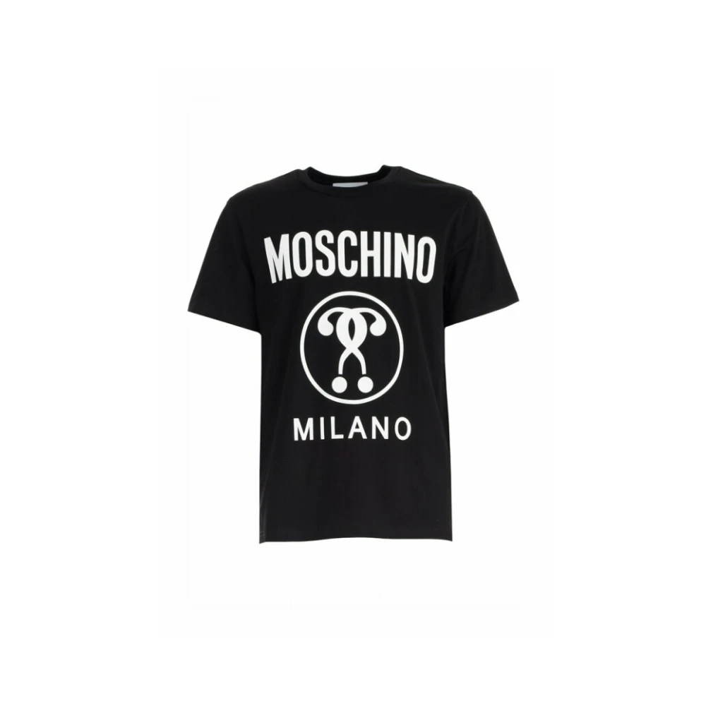 Moschino Dubbel Vraagteken Logo T-Shirt Black Heren