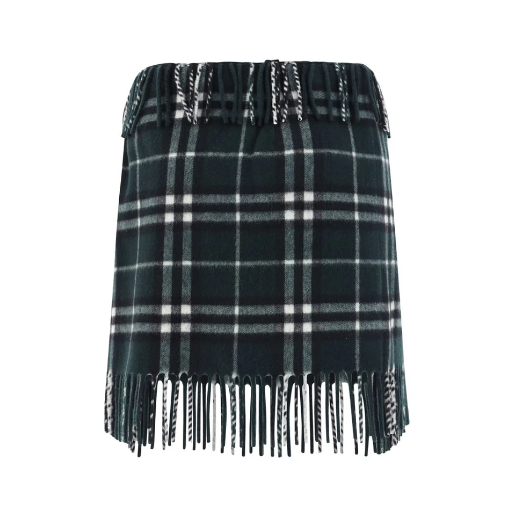 Burberry Mini wollen rok met ruitpatroon Green Dames