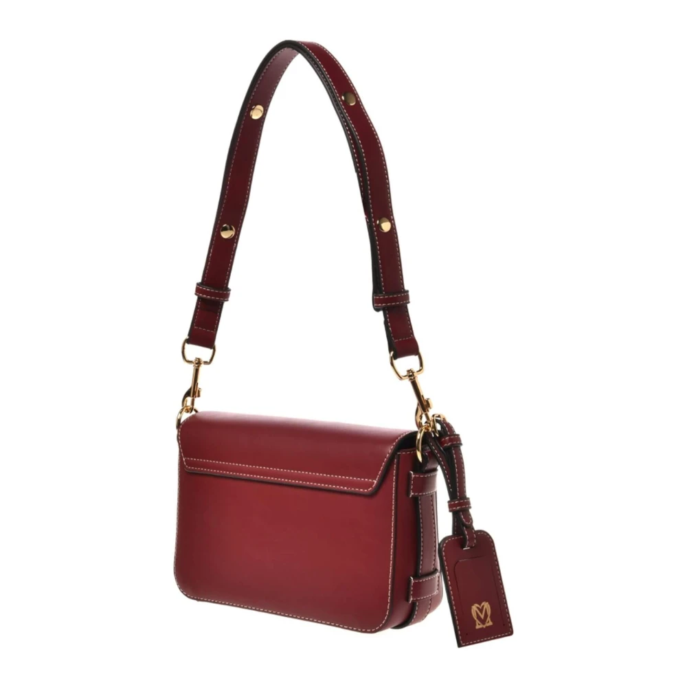 Love Moschino Gouden Cirkel Wijn Schoudertas Red Dames